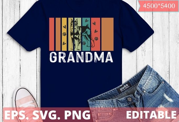 vintage Miniature Schnauzer dog grandma-saying gifts T-shirt design svg, Women’s vintage, Miniature Schnauzer, dog, grandma-saying gifts,