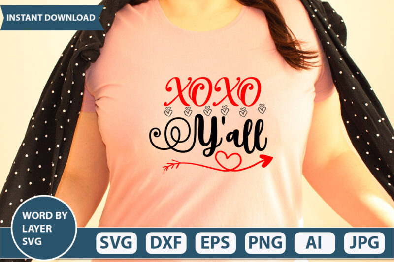 Xoxo Y’all SVG Vector for t-shirt