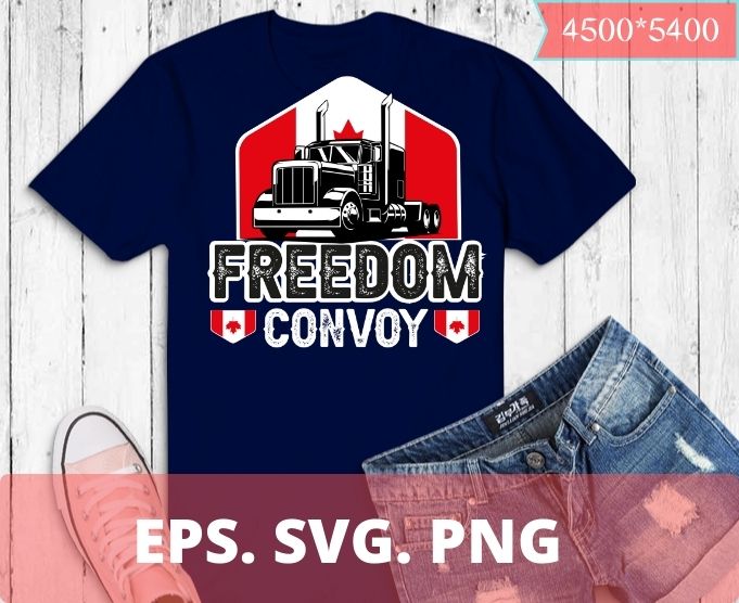 5 design of USA and Canada Support Our Truckers T-Shirt design svg 2, Freedom Convoy 2022 png, Truckers Support Tshirt,Canadian Truckers, USA American,