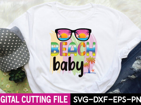 Beach baby sublimation t shirt template