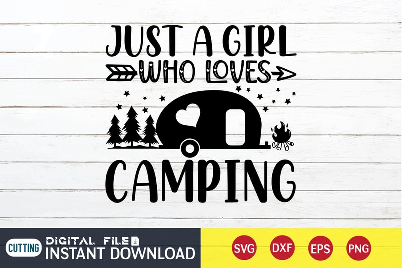 Details about   The Girl Love Camping With Her Crazy Tee Sticker Portrait 