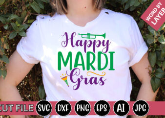 Happy Mardi Gras SVG Vector for t-shirt