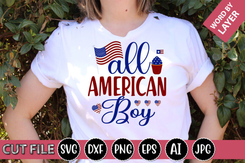 All American Boy SVG Vector for t-shirt