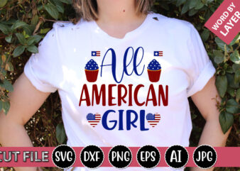 All American Girl SVG Vector for t-shirt
