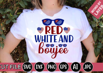 Red White And Boujee SVG Vector for t-shirt