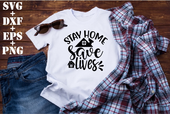 Stay home save lives t shirt template vector