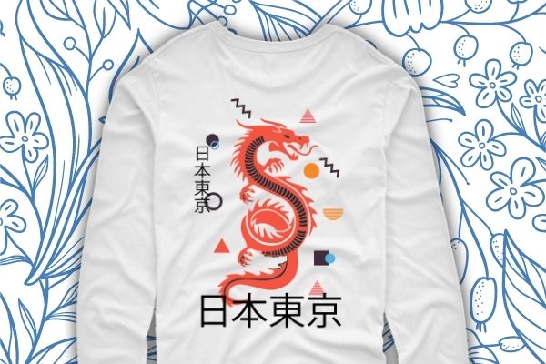 Japanese aesthetic dragon kanji t-shirt design svg, japanese hawaiian, japanese dragon shirt png, hawaiian shirt, dragon japanese shirt, japanese tokyo dragon, asian inspired, neon, retro 80’s style t-shirt