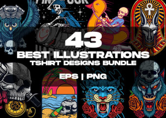 43 best illustrations tshirt designs bundle