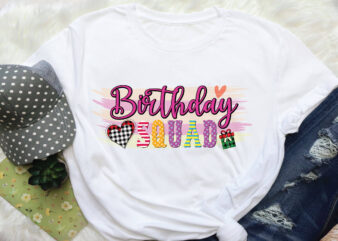 birthday squad sublimation t shirt template