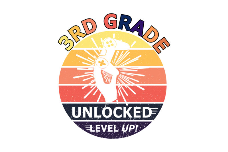 3rd Grade Unlocked Level Up T-shirt Design.