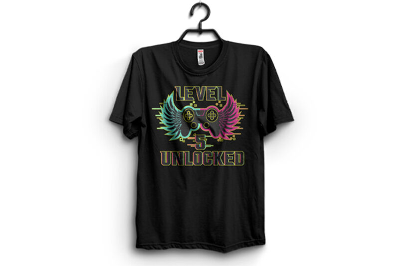 Level 5 Unlocked Typography T-shirt