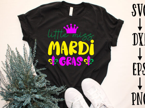 Little miss mardi gras t shirt vector graphic