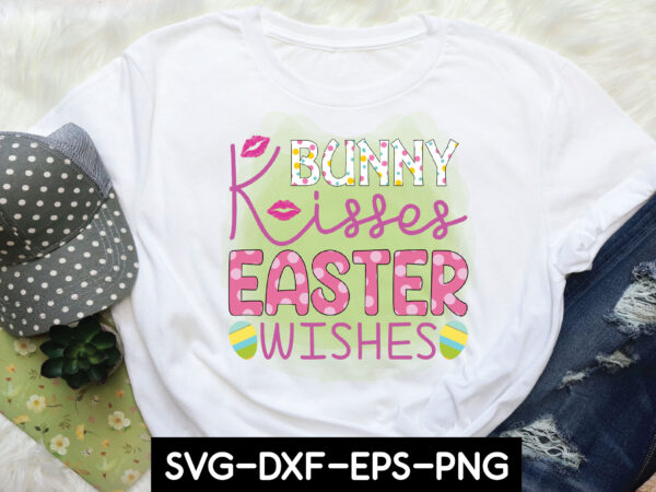 Bunny kisses easter wishes t shirt template