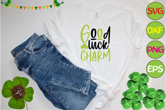 Good luck charm t shirt design template