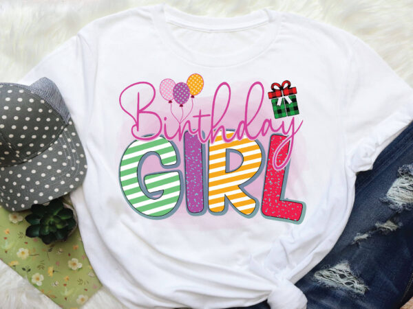 Birthday girl sublimation t shirt template