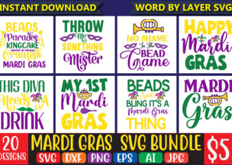 Mardi Gras svg bundle vol.2 t shirt designs for sale