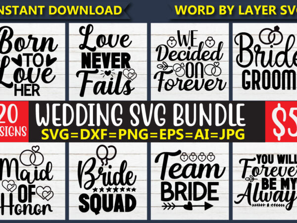 Wedding svg bundle t shirt design for sale