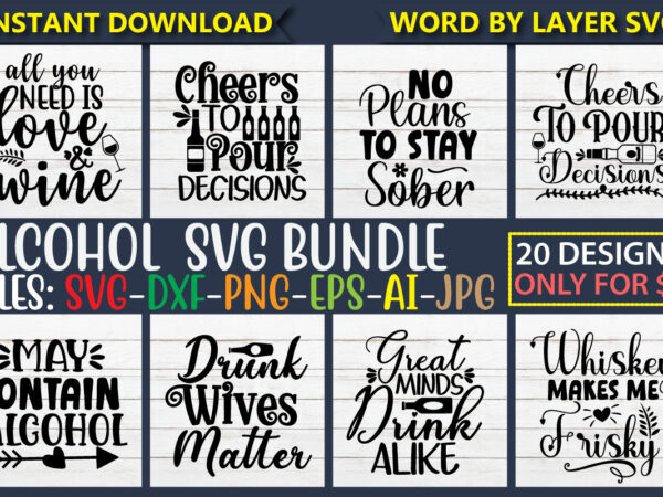 Alcohol svg bundle t shirt vector