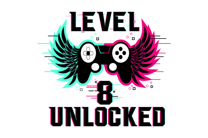 Level 7, 8, 9 Unlocked Typography T-shirt