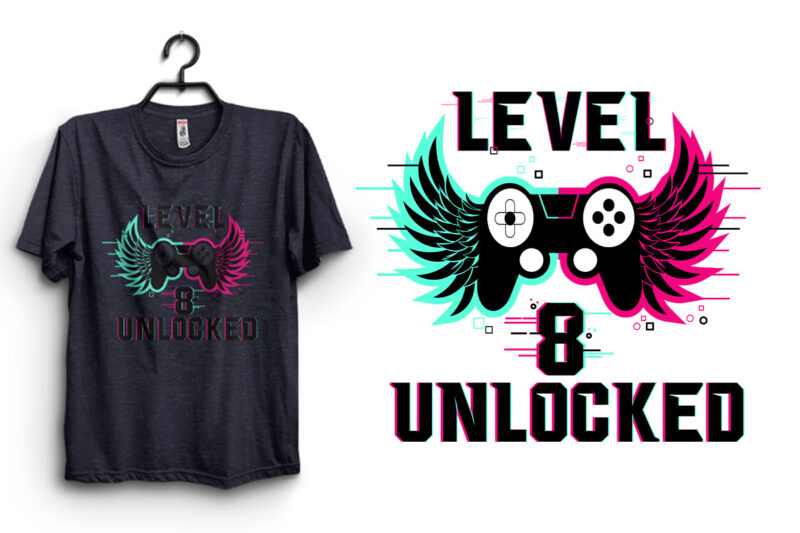 Level 7, 8, 9 Unlocked Typography T-shirt