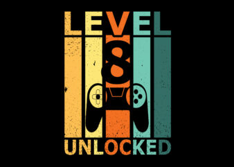 Level 8 Unlocked Typography T-shirt