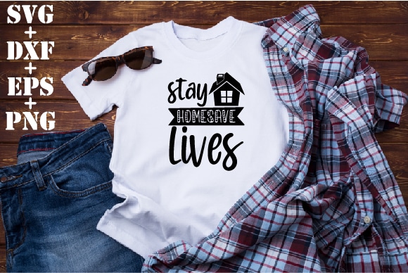 Stay homesave lives t shirt template vector