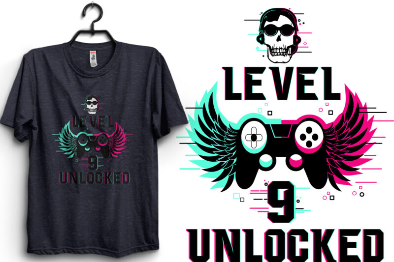 Level 7, 8, 9 Unlocked Typography T-shirt