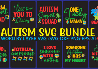 Autism svg vector for t-shirt bundle