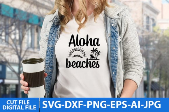Aloha beaches t shirt vector
