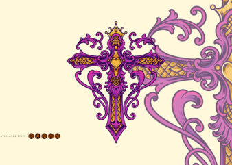 Elegant vintage cross flourish ornament
