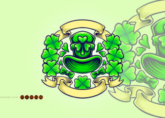 St patricks clover day with vintage banner t shirt template vector