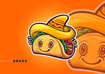 Cute delicious tacos restaurant logo t shirt vector file