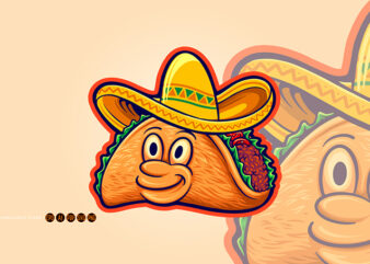 Funny delicious tacos restaurant logo t shirt graphic design