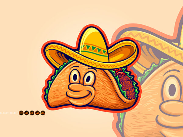 Funny delicious tacos restaurant logo - Buy t-shirt designs