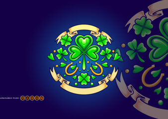 St patricks clover day with vintage ribbon