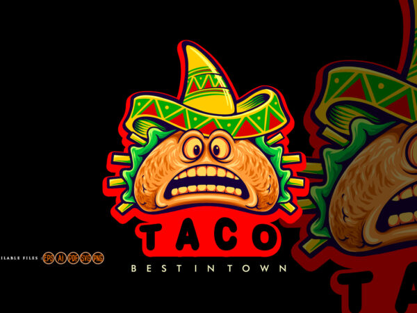 Funny tacos mexican logo mascot illustrations t shirt graphic design Funny tacos mexican logo mascot illustrations t shirt graphic design