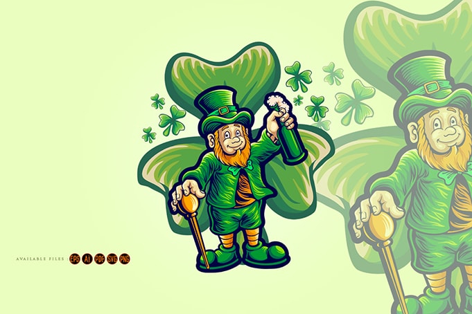 St patricks day with clover leaf background