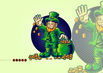 Happy st patricks day with money pot