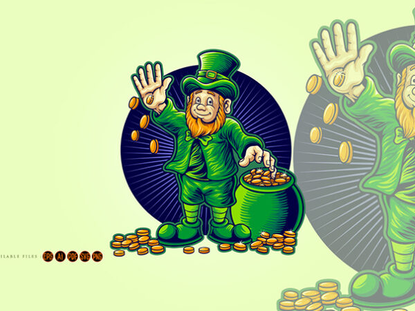 Happy st patricks day with money pot graphic t shirt