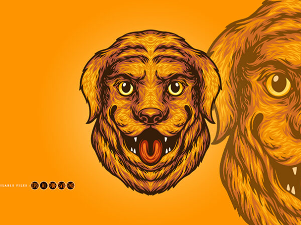 Cute dog head logo mascot t shirt vector file Cute dog head logo mascot t shirt vector file
