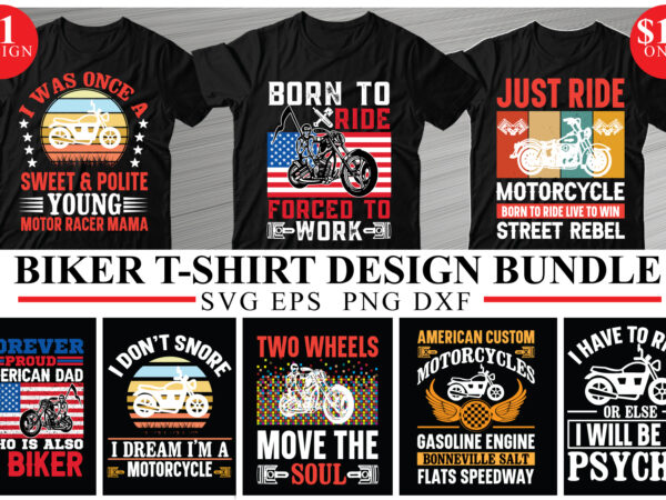 Biker t-shirt design bundle