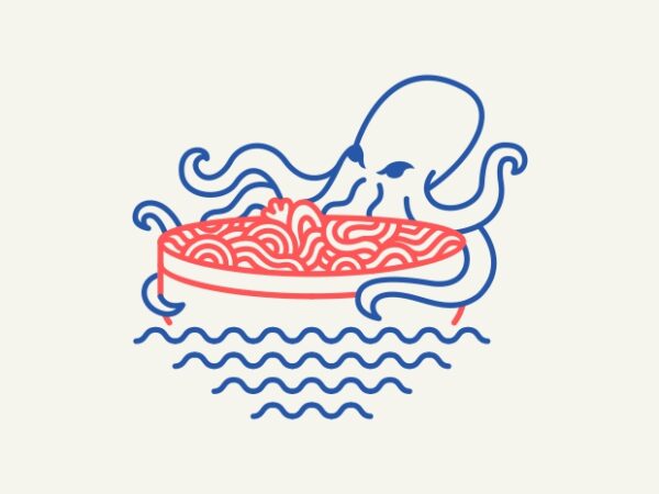 Ramen octopus 2 t shirt design online