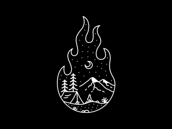 Campfire and adventure 1 t shirt vector file