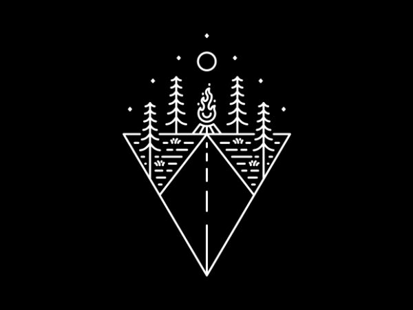Campfire and adventure 2 t shirt vector file
