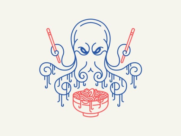 Ramen octopus 1 t shirt design online