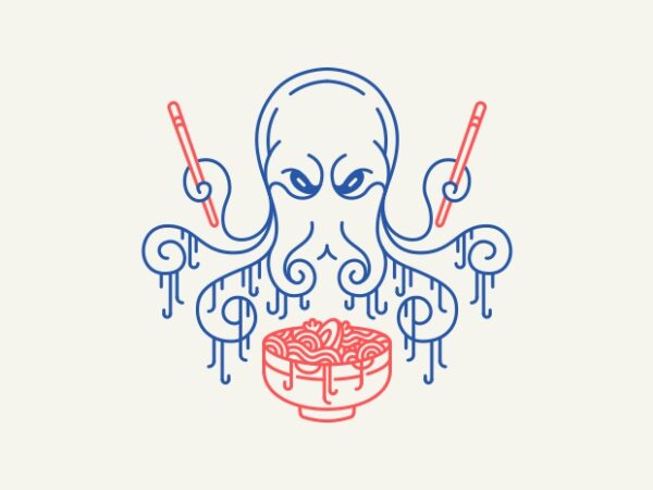 Ramen octopus 1 t shirt design online
