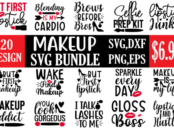 Makeup svg bundle t shirt designs for sale