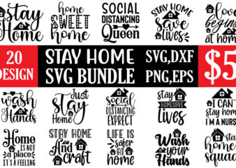 stay home svg bundle t shirt template vector