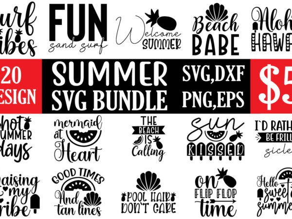 Summer svg bundle t shirt template vector