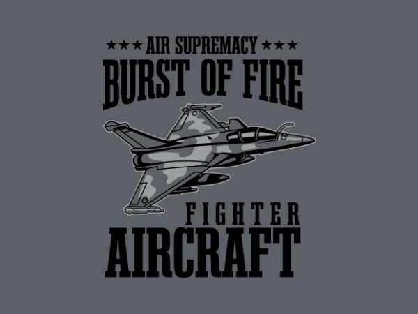 Burst of fire jet fighter t shirt template